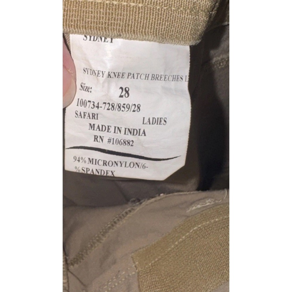 Tuffrider Sydney Womens Sz 28 Tan Beige Breeches Riding Pants Equestrian - Picture 6 of 6